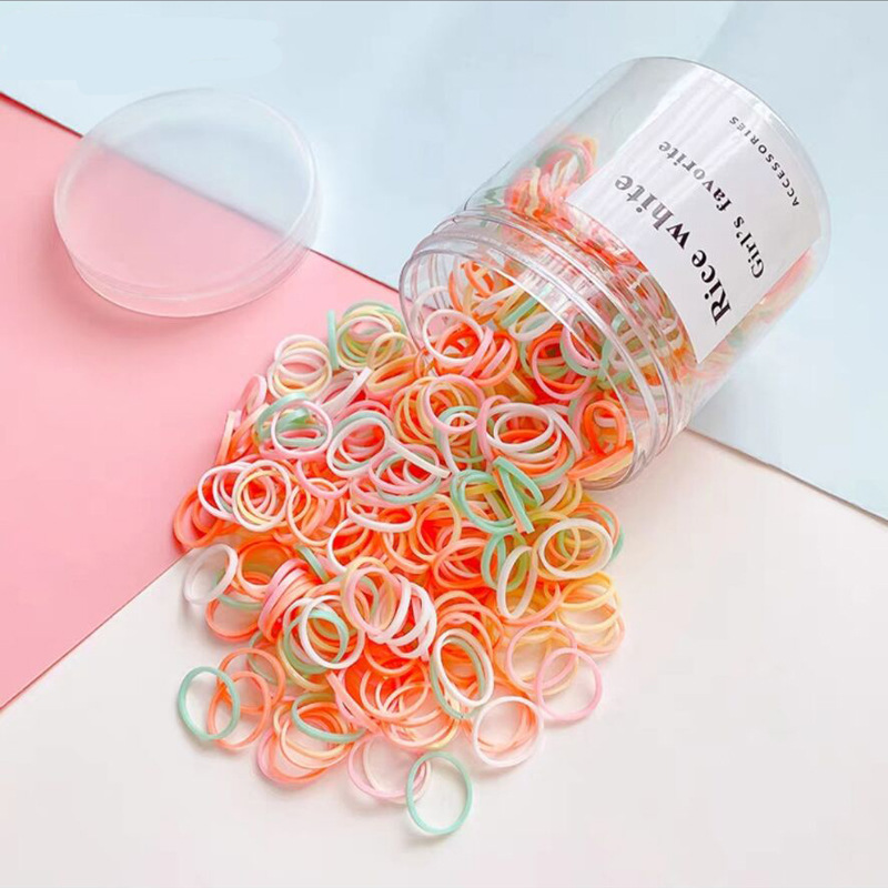 Children's Small Circle Thickened Headband Rainbow Color Disposable Rubber Band Korean Simple Hair Ring Baby Hair Ties/Hair Bands