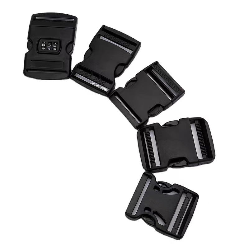 行李箱绑带安全插扣箱包塑料密码扣具织带三位密码锁50mmg现货