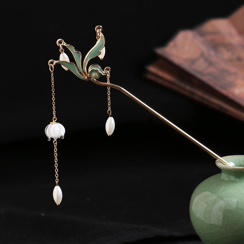 景泰蓝原创手工簪子发簪神棍日常百搭简约古风发饰发簪女