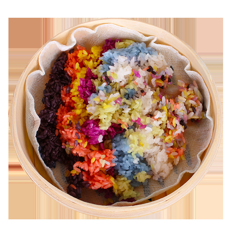 花米饭五彩米云南特产七彩糯米饭纯植物染色饭团粽子材料黄色糯米