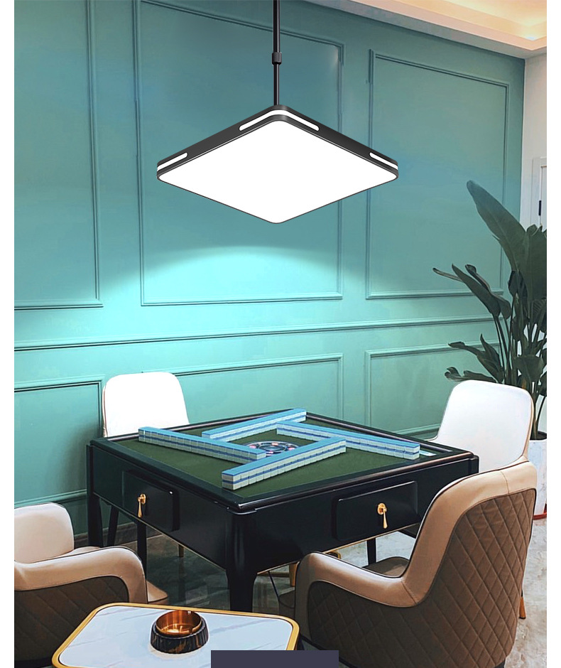 麻将灯升降吊灯店铺商用超亮棋牌室专用灯办公室饭店工业风吊灯