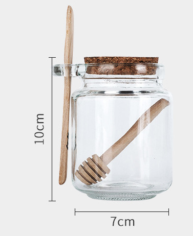 批发100毫升到350毫升玻璃瓶布丁耳朵瓶储物罐透明勺子玻璃浴盐罐