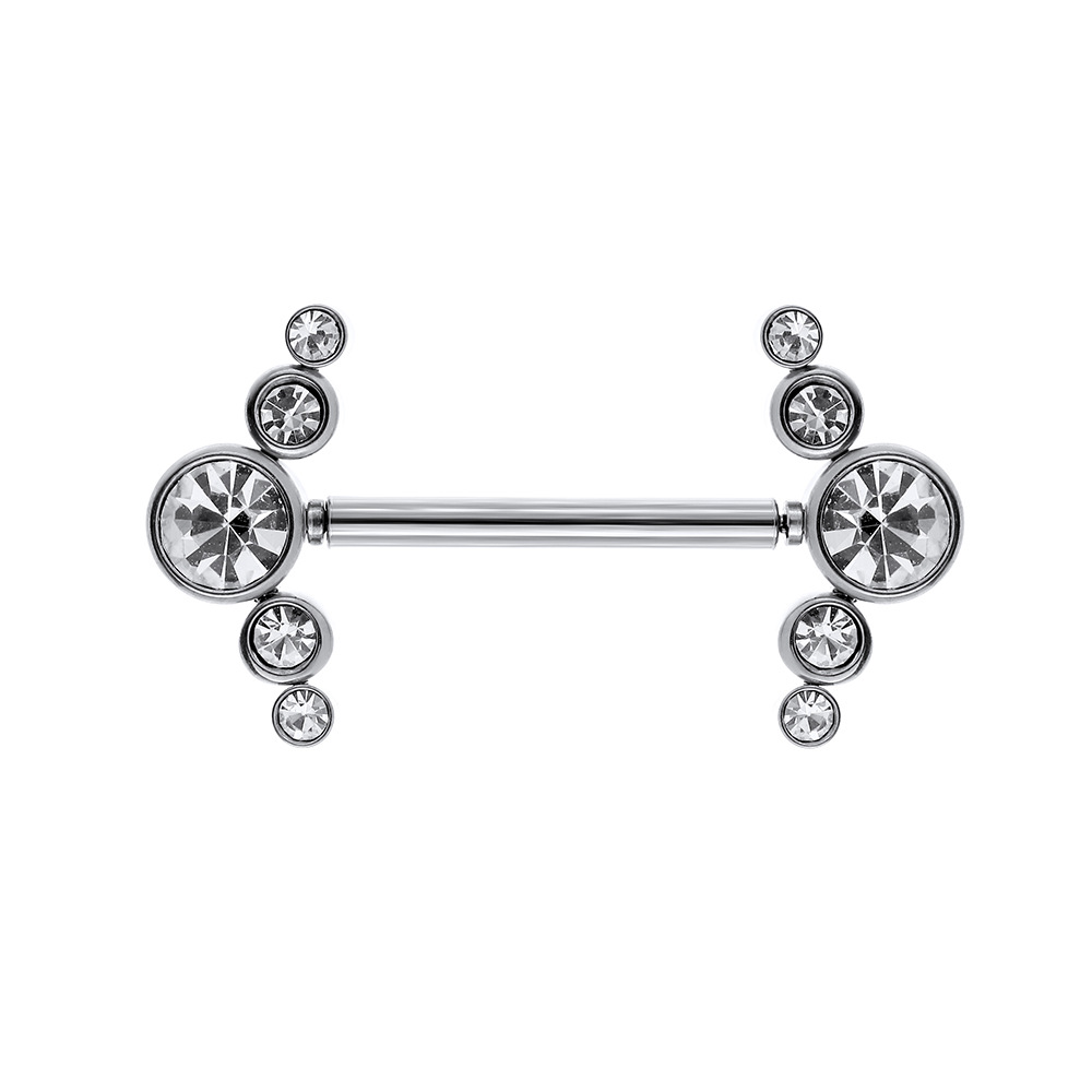 欧美医用钢镶钻内插式皮肤钉乳钉乳环直杆不锈钢穿刺穿孔饰品现货