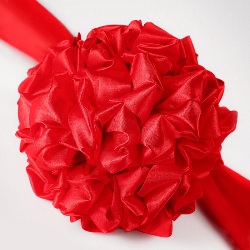 大红花球汽车新车交车大红花颁奖红绸布结婚绣球剪彩花球开业庆典