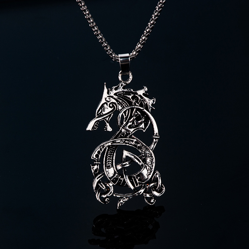 速卖通热销新品维京龙男士合金项链饰品批发霸气项饰pt489