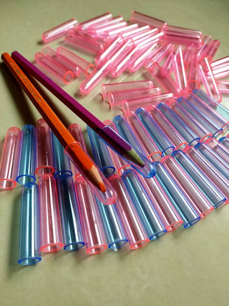 Pencil Cap Protective Case Pencil Pen Cap Transparent Plastic Material Upgrade Children's Learning Stationery Pen Sets of Caps