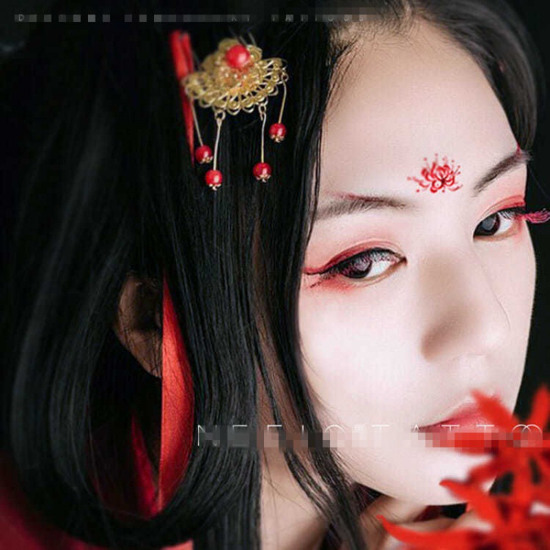 彼岸花古风彼岸花花钿古装眉心贴红色曼珠沙华女儿童表演厂家