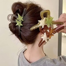 甜美星星抓夹百搭气质发夹后脑勺大号盘发鲨鱼夹简约发饰发卡批发