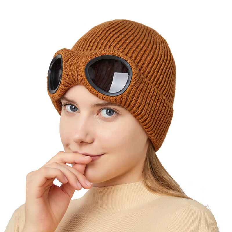 Cross-Border Hot 2023 New Autumn and Winter Knitted Wool Hat Male and Female Pilots Glasses All-Match Fashionmonger Beanie Hat