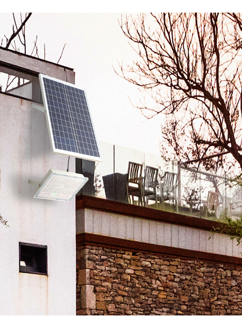 厂家货源家用太阳能泛光灯户外200w庭院灯高亮遥控太阳能投光灯