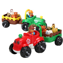 儿童电动玩具农夫车萌趣动物声光农场校色扮演欢乐农夫车模型玩具