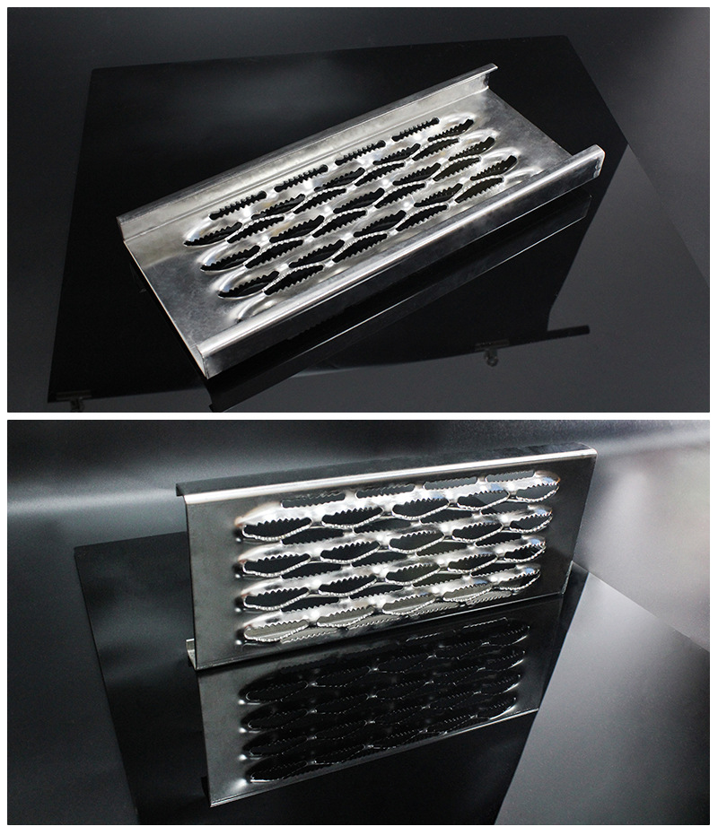 鳄鱼嘴金属防滑板304不锈钢冲孔板镀锌防滑板楼梯踏步带刺网板