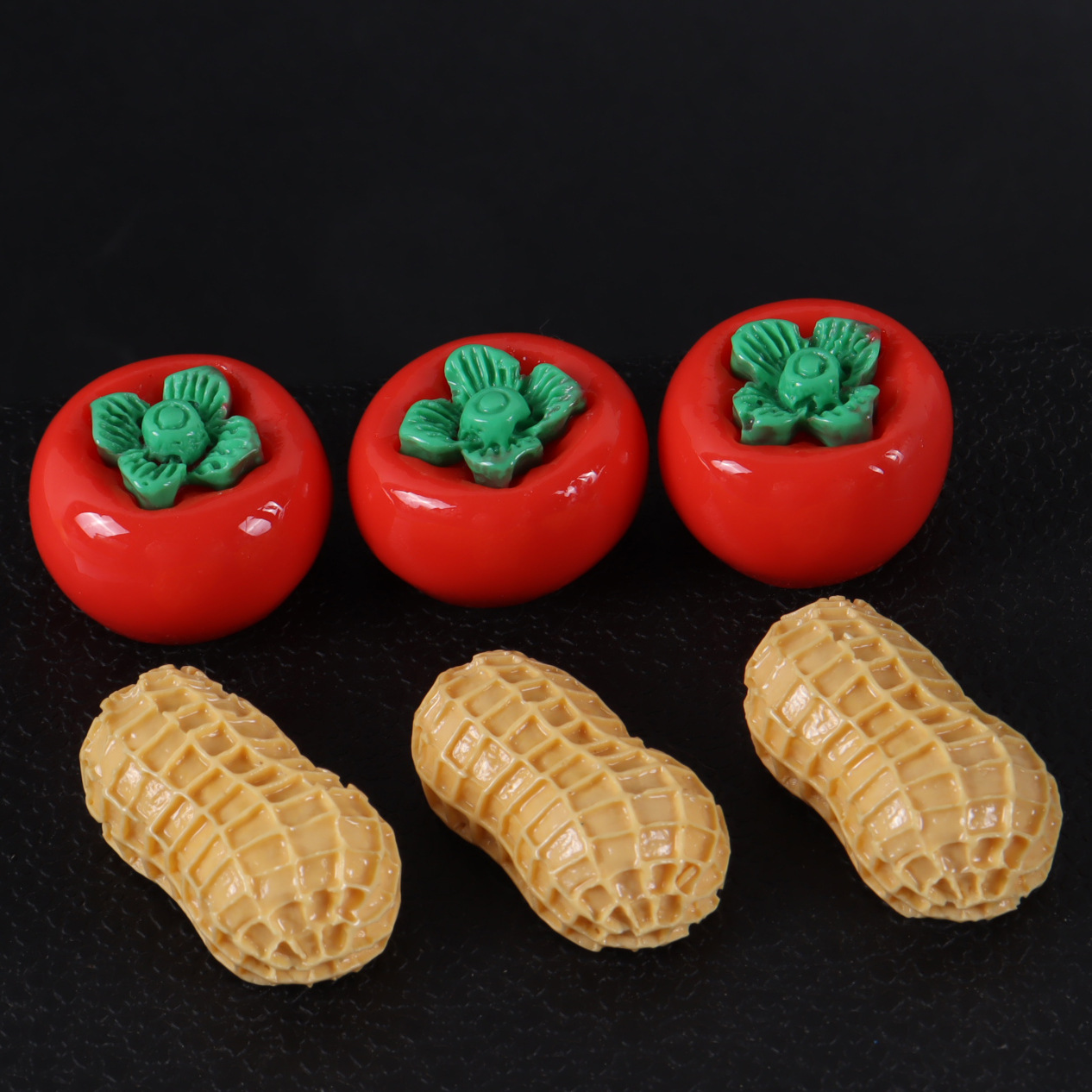 仿真好柿花生树脂配件DIY手机壳冰箱贴车载摆件贴片