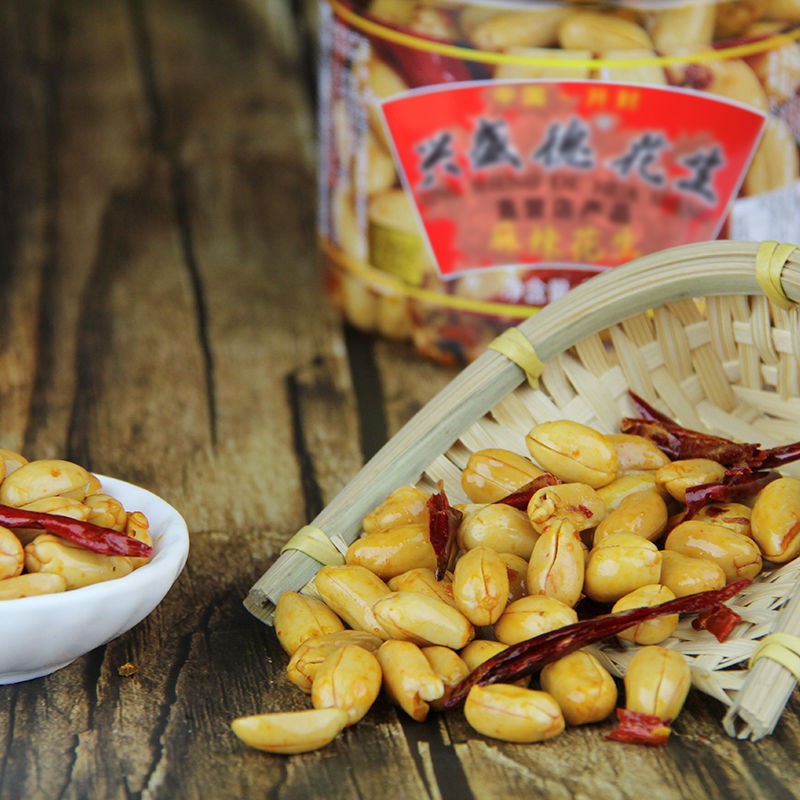 包邮批发河南开封特产兴盛德五香麻辣花生325克零食下酒菜-阿里巴巴