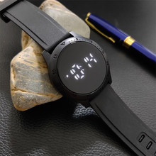 新款触摸屏LED电子手表时尚情侣手表 圆形男士手表潮男女款手表