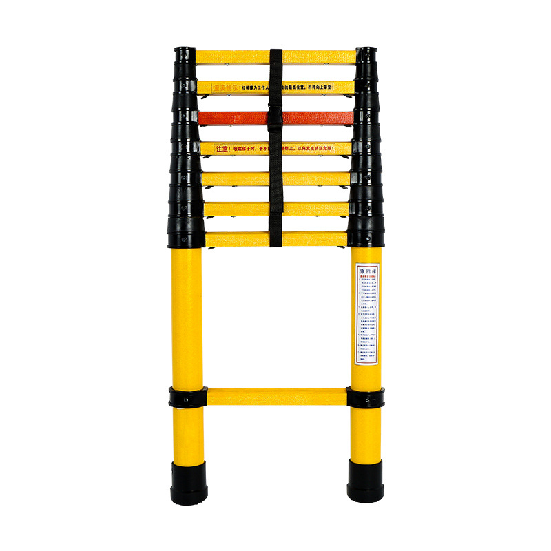 拓昌厂家批发全绝缘3米4米伸缩鱼竿梯电工升降超轻型玻璃钢竹节梯