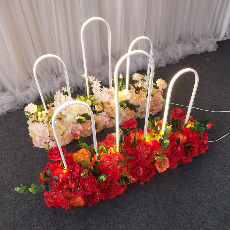 新款婚庆道具路引爱的n次方路引婚礼灯光路引舞台绢花发光路引