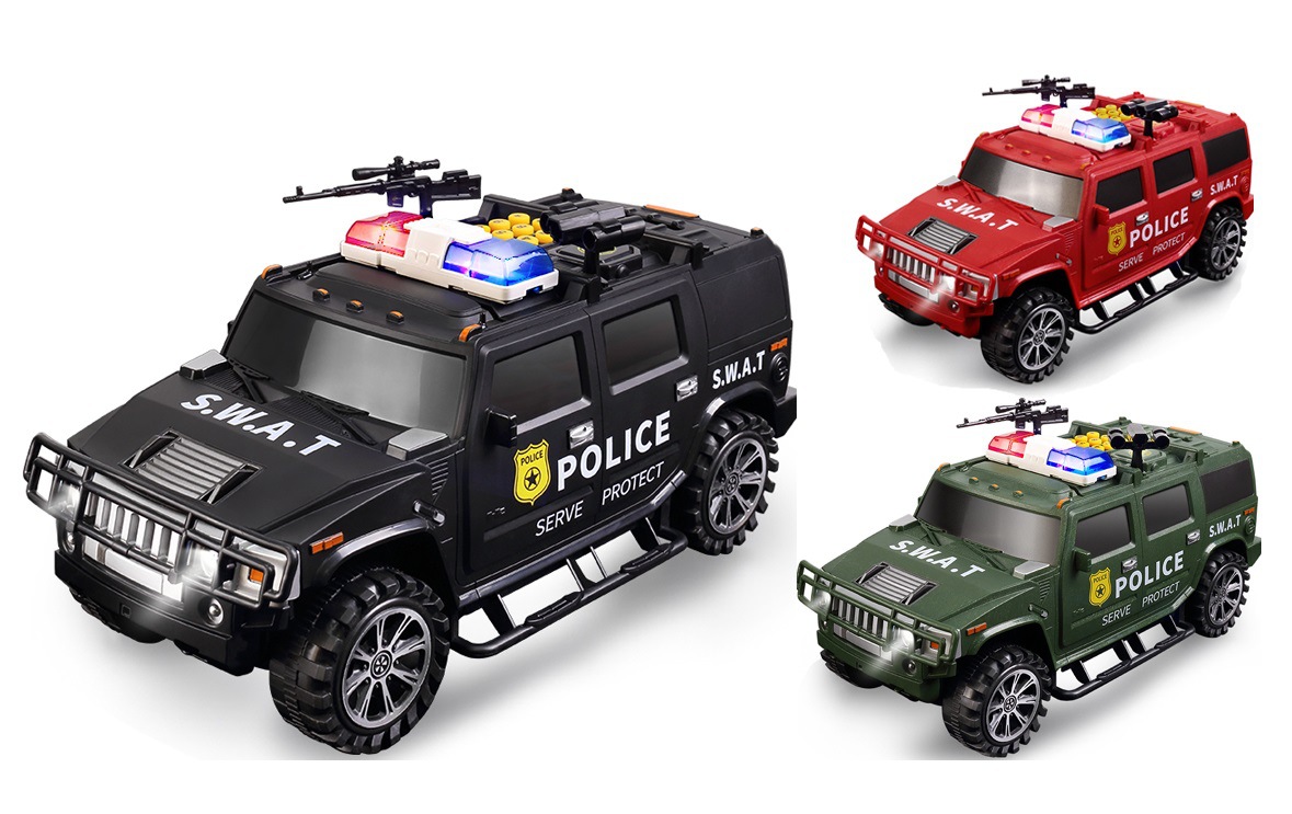 亚马逊跨境警察运钞车存钱罐儿童惯性大号警车玩具汽车模型