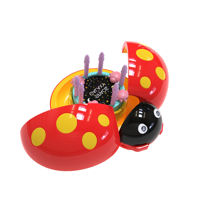 Ladybug Light Rotating Music Box Children's Day Birthday Small Gift Home Desktop Decoration Jewelry Box Music Box