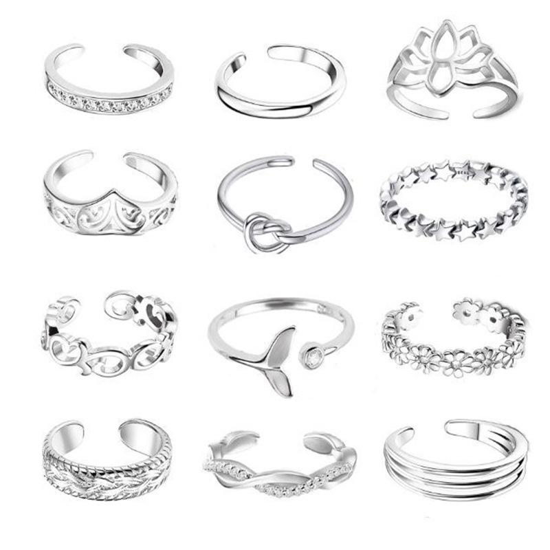 European and American Foreign Trade Cross-Border Fashion Women's Opening Foot Ring Knuckle Ring Little Finger Ring Amazon