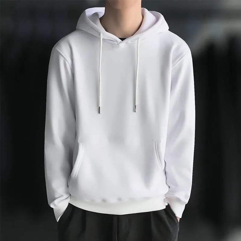 New Autumn/Winter Hooded Sweater Men's Sports Loose Solid Color Terry Autumn and Winter Business Attire Wholesale Sweater
