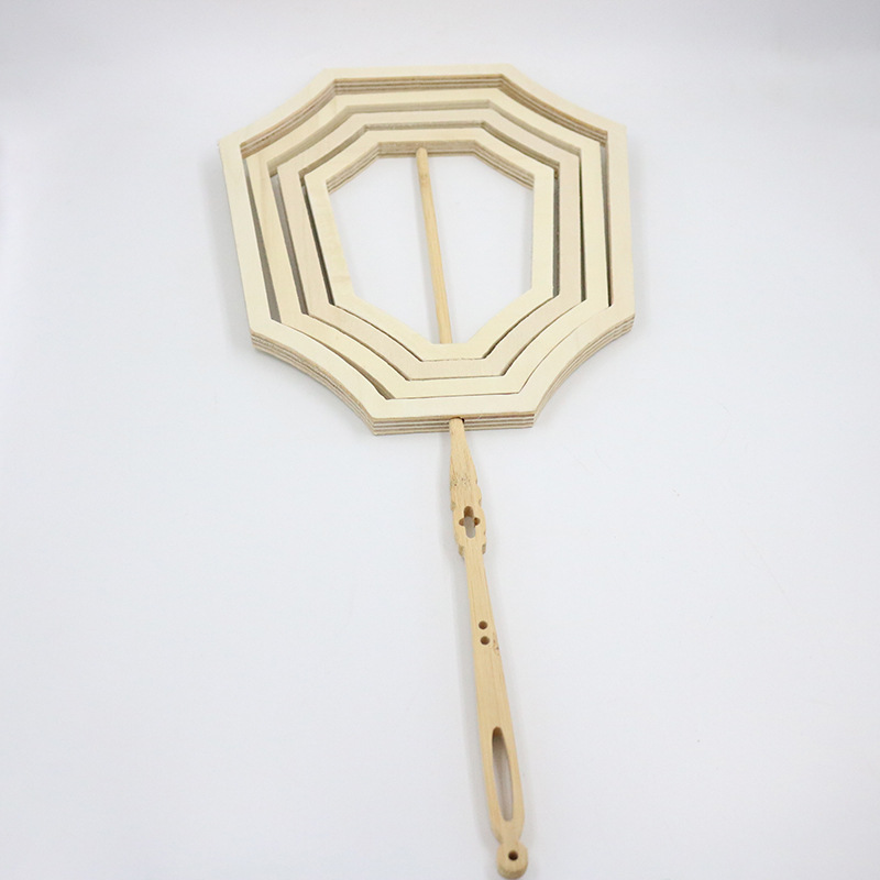 现货 杨木团扇框架 diy木质古典团扇 异形框骨架 古风汉服宫扇