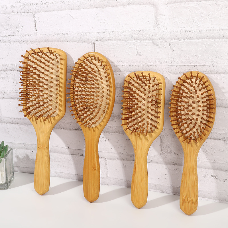 Foreign Trade Hot Sale Air Cushion Wooden Comb Fluffy Hairdressing Airbag Massage Needle Comb round Head Steel Tooth Anti-Static Hair Care Comb