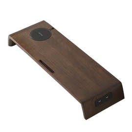 橡木实木桌面电脑增高架usb充电插口多功能电脑显示器增高架实木