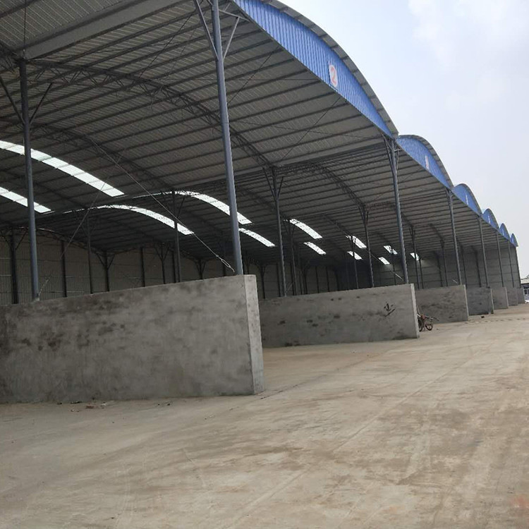 南京大跨度料库钢架棚堆料场储料棚临时砂石料仓彩钢棚钢筋加工棚