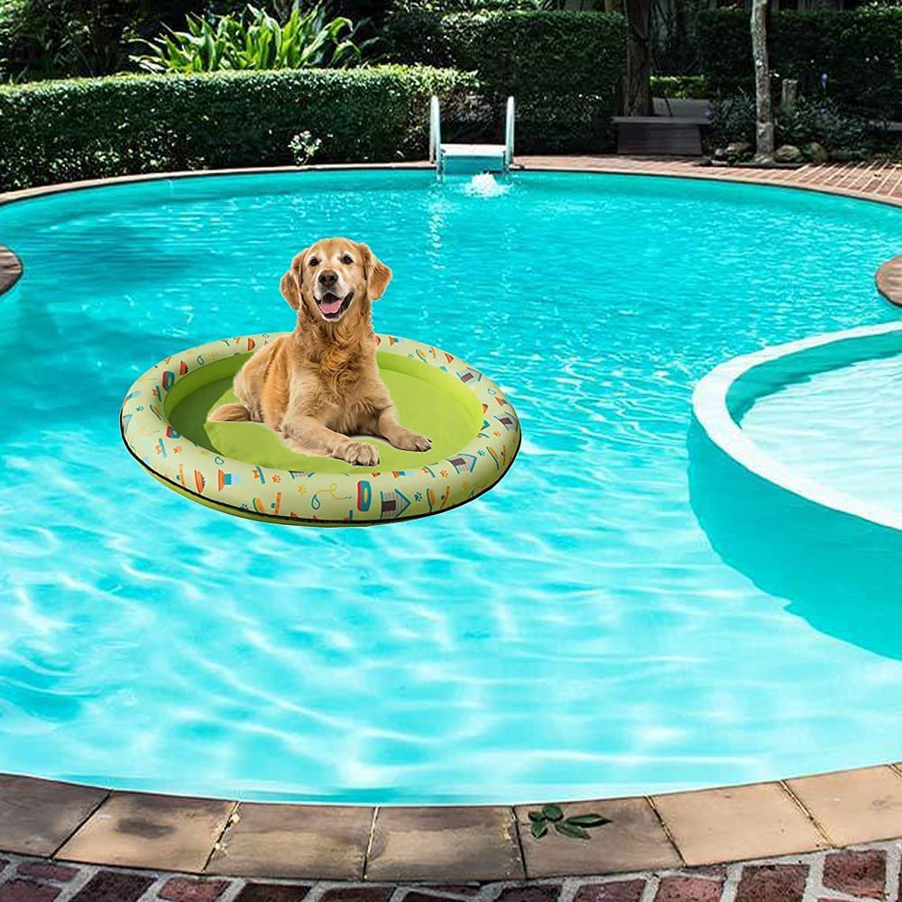 充气狗狗泳池浮动可折叠防穿刺狗狗泳池浮动宠物漂浮排宠物游泳