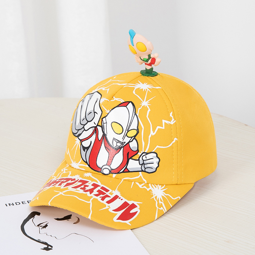 Cartoon Three-Dimensional Children's Ultraman Hat Summer Mesh Sunshade Baby Peaked Cap Boys Trendy Cool Baseball Cap