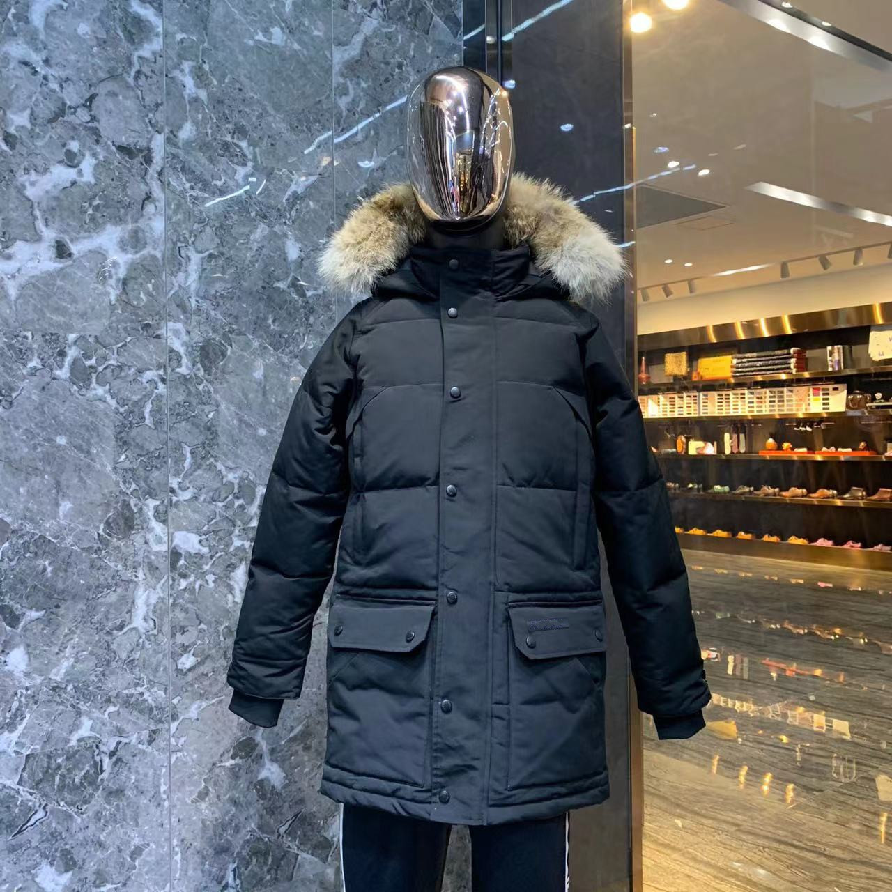 户外跨境大鹅羽绒服男女士中长款加拿大同款加厚保暖防水外套大衣