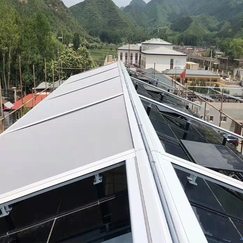 天幕帘 户外智能天幕遮阳帘 电动遮阳帘户外天幕天棚帘