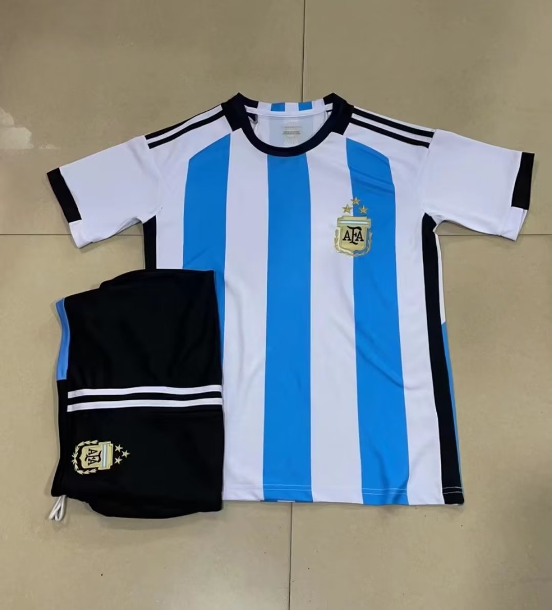 22-23两杠阿根廷客场国家队足球服套装队服球衣成人儿童14码-2xl