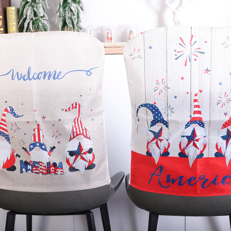 Kaicheng Cross-Border New Arrival Independence Day Chair Cover Home Decoration Restaurant Holiday Layout US National Day Seat Cover Cover