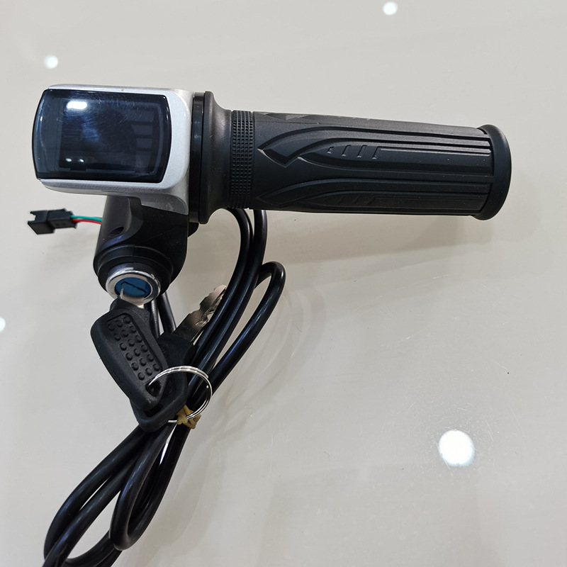 48v折叠车锂电车长线转把 迷你电动车带锁加速手把 数字电显转把-阿里