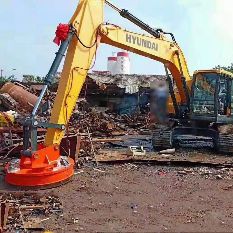 高频电吸盘挖机自发电机废铁电磁吸盘1.3米挖掘机行车起重电磁铁