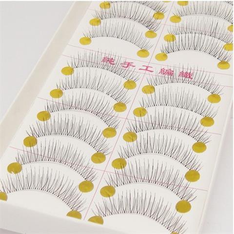 Handmade False Eyelashes Upper Eyelashes Natural Nude Makeup Short Japanese 216# Sheer Root 10 Pairs