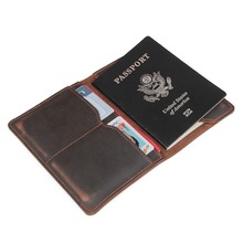 复古疯马皮护照包男飞机机票护照夹真皮护照保护套旅行出国证件包