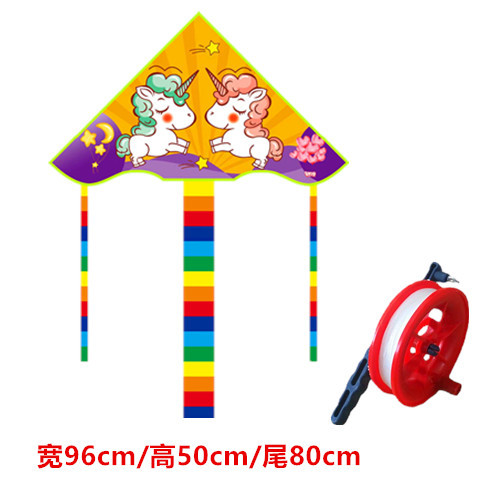 1 M Triangle New Small Curved Edge Children's Cartoon Kite Princess Wholesale Breeze Easy to Fly Stall Weifang Manufacturer