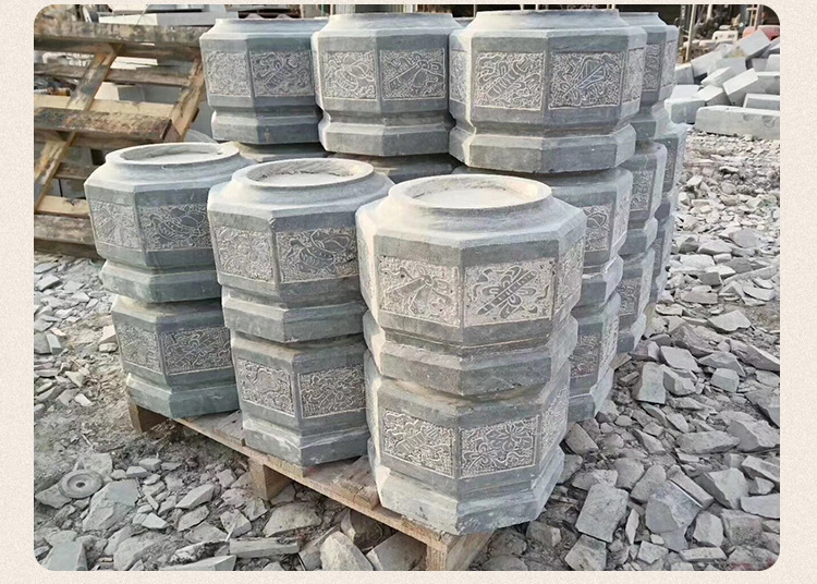 供应柱墩石柱基石 仿古柱础石 古建筑石柱墩青石仿古柱墩石 石墩