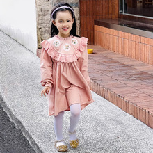 女童连衣裙秋款粉色法式洋气时髦2024秋装韩系宝宝公主裙儿童直销