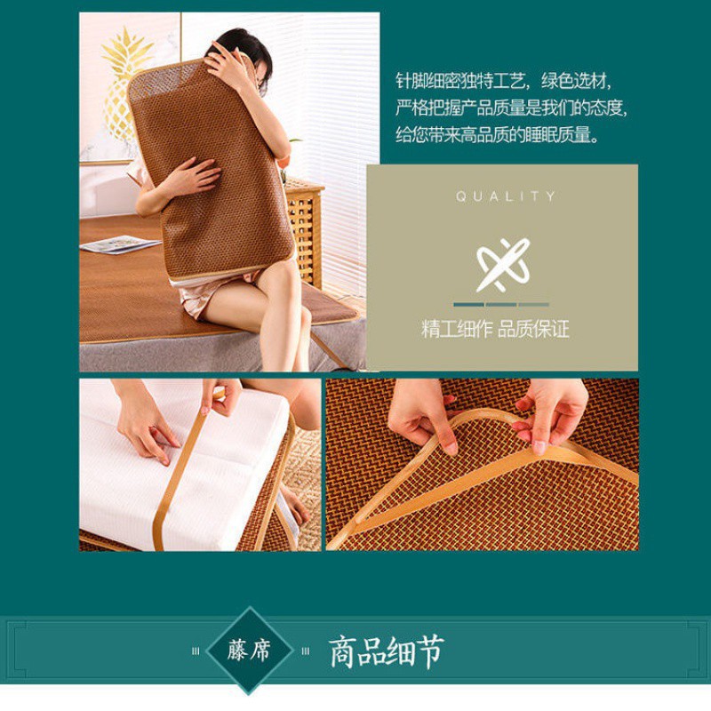 凉席枕套藤席枕片古藤单人可买一对夏然折叠古藤枕套枕芯套竹席套