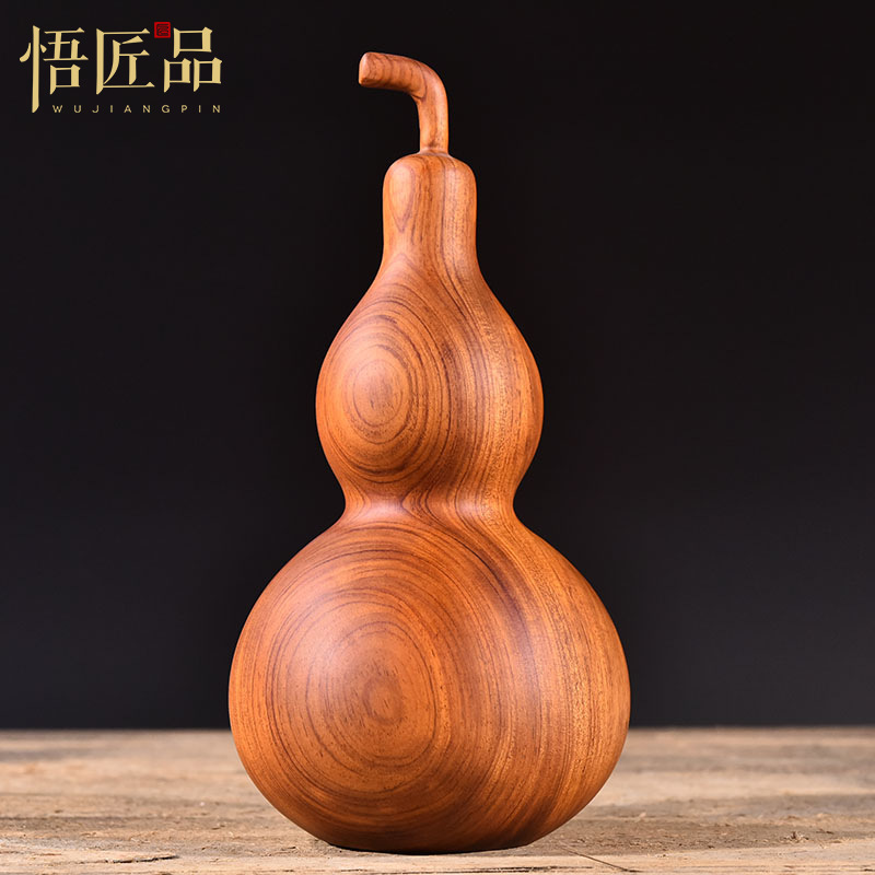 花梨木葫芦摆件福禄实心木质客厅乔迁开业装饰品红木刻工艺品