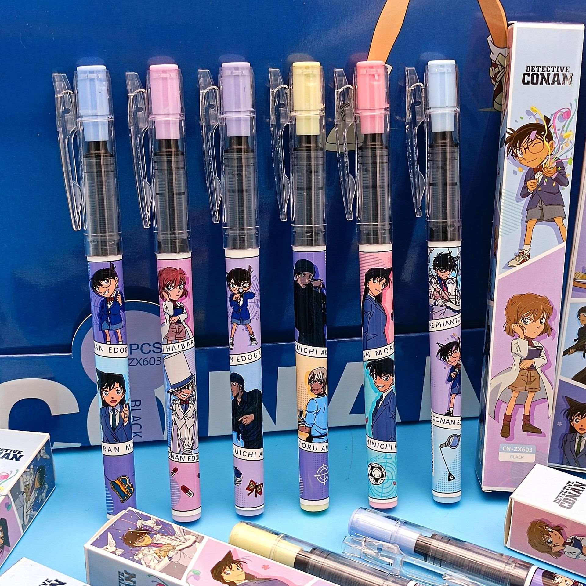 cn-zx603樱宫正版名侦探柯南盲盒笔0.5mm走珠笔动漫签字笔学生用