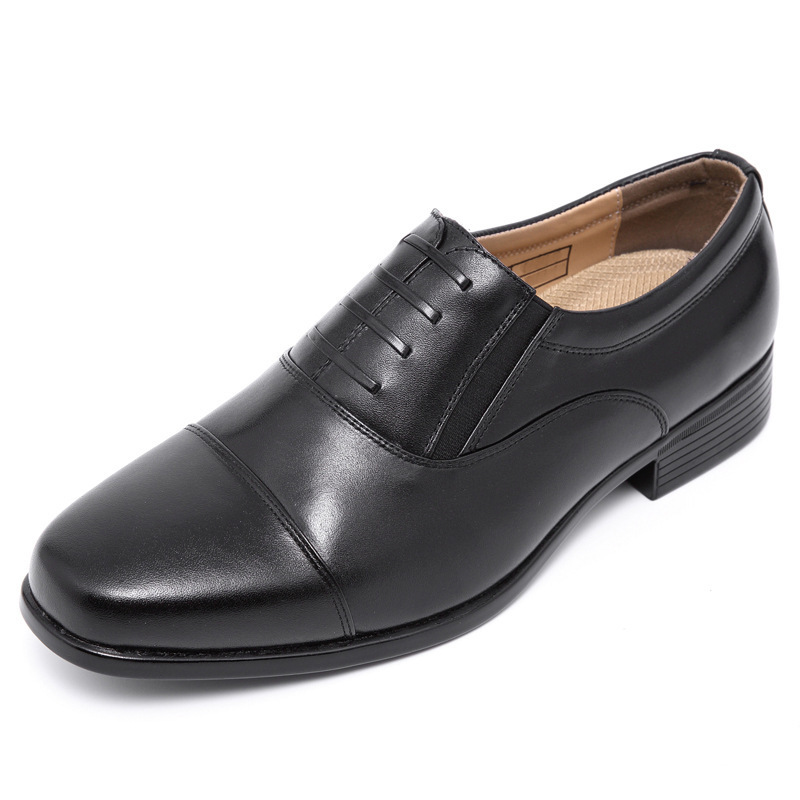 三接头皮鞋春秋商务正装免系带潮流时尚低帮单位跨境单鞋休闲男鞋