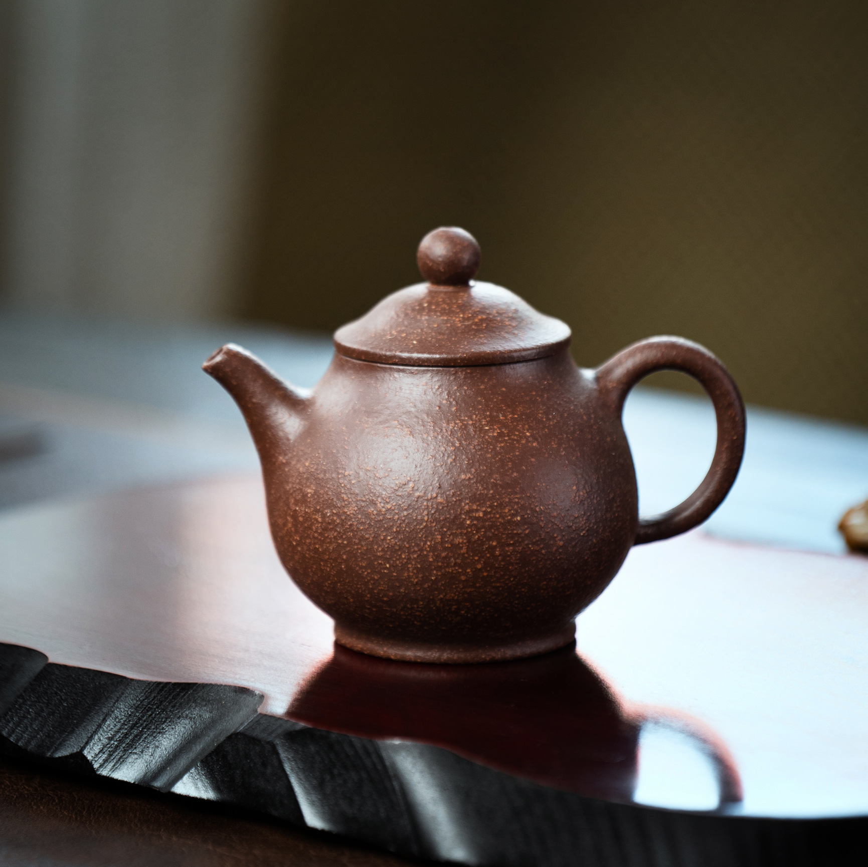 宜兴紫砂壶 黄龙山本山手工原矿粗砂紫泥小潘壶小品泡茶壶