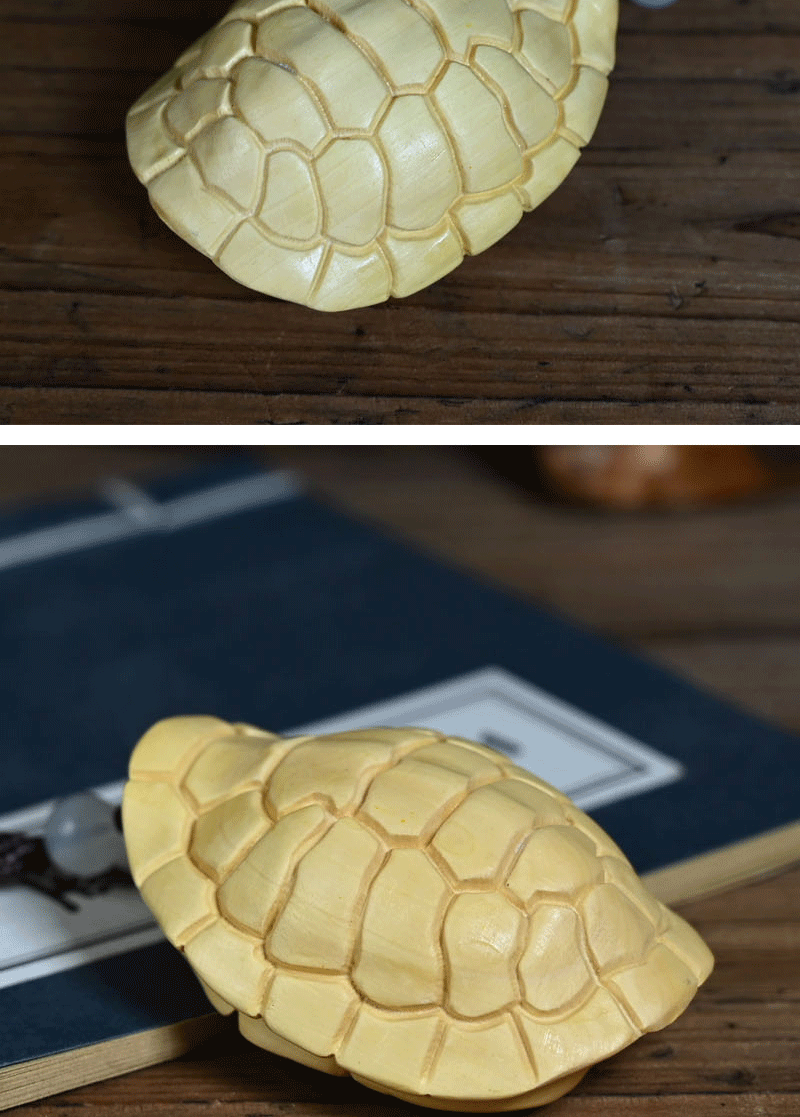 黄杨木雕手把件乌龟壳富甲天下一方男女随身文玩把玩挂件木质手工