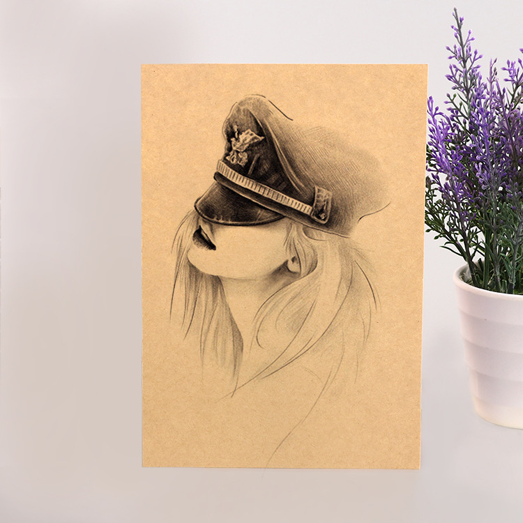 美术绘画牛皮纸彩铅手绘专用牛皮卡纸复古画画牛皮纸素描专用批发