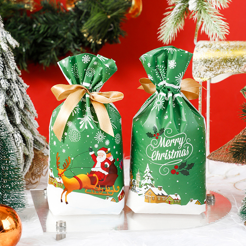 New Original Ping An Fruit Bag Gift Bag Christmas Candy Packing Bag Ribbon Drawstring Bag Gift Drawstring Bag